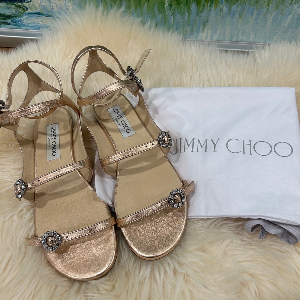 Jimmy Choo size37 the multi strap NAIA flat sandals